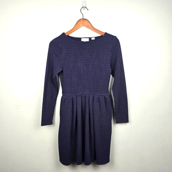 CHINTI AND PARKER Fit And Flare Long Sleeve‎ Dress Navy Maroon Womens Size S - Picture 1 of 14